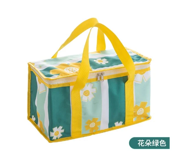 Portable Picnic Basket Insulated Lunch Bag Decorative Picnic Bag Bento Carrier Bag with Handle