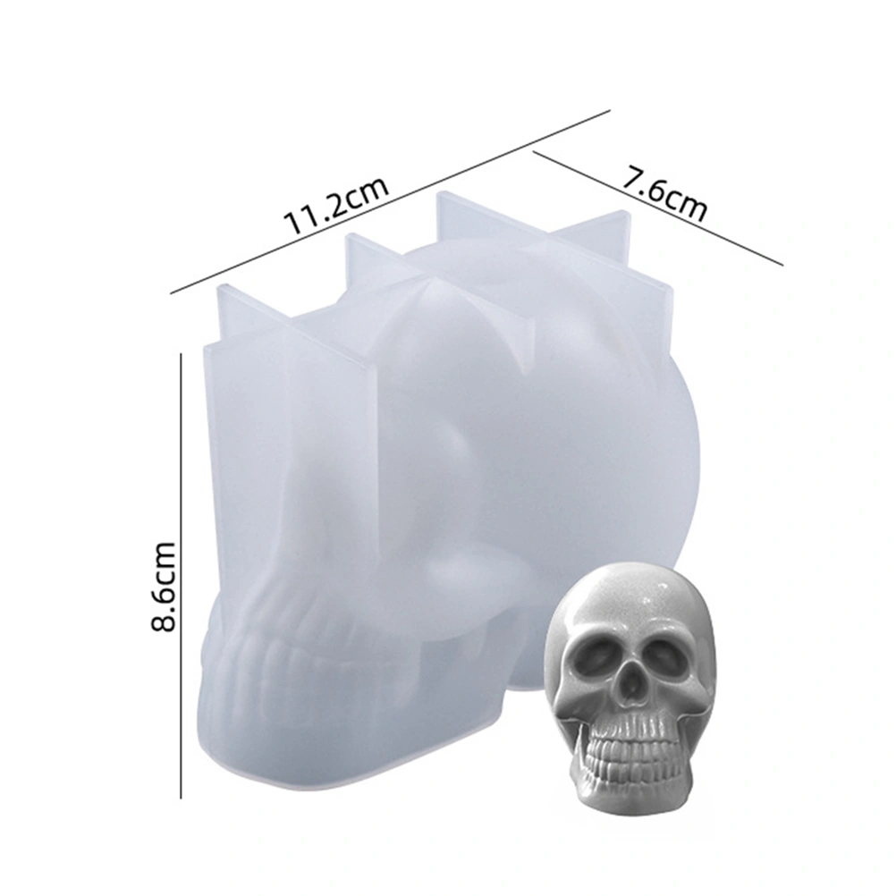 3D Skull Adornment Mold Handmade Halloween Skull Aromatherapy Candle Mold