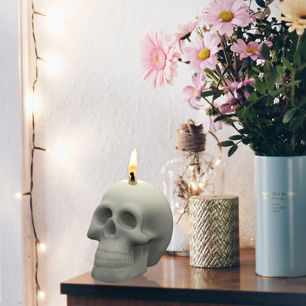 3D Skull Adornment Mold Handmade Halloween Skull Aromatherapy Candle Mold