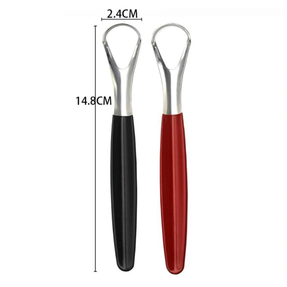 2pcs Stainless Steel Tongue Scrapers Reusable Tongue Cleaner Oral Care Cleaning Tools with Box