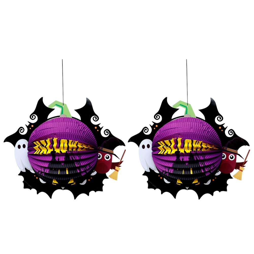 2Pcs Halloween Witch Lantern Hanging Paper Lantern Paper Lantern Halloween Decor