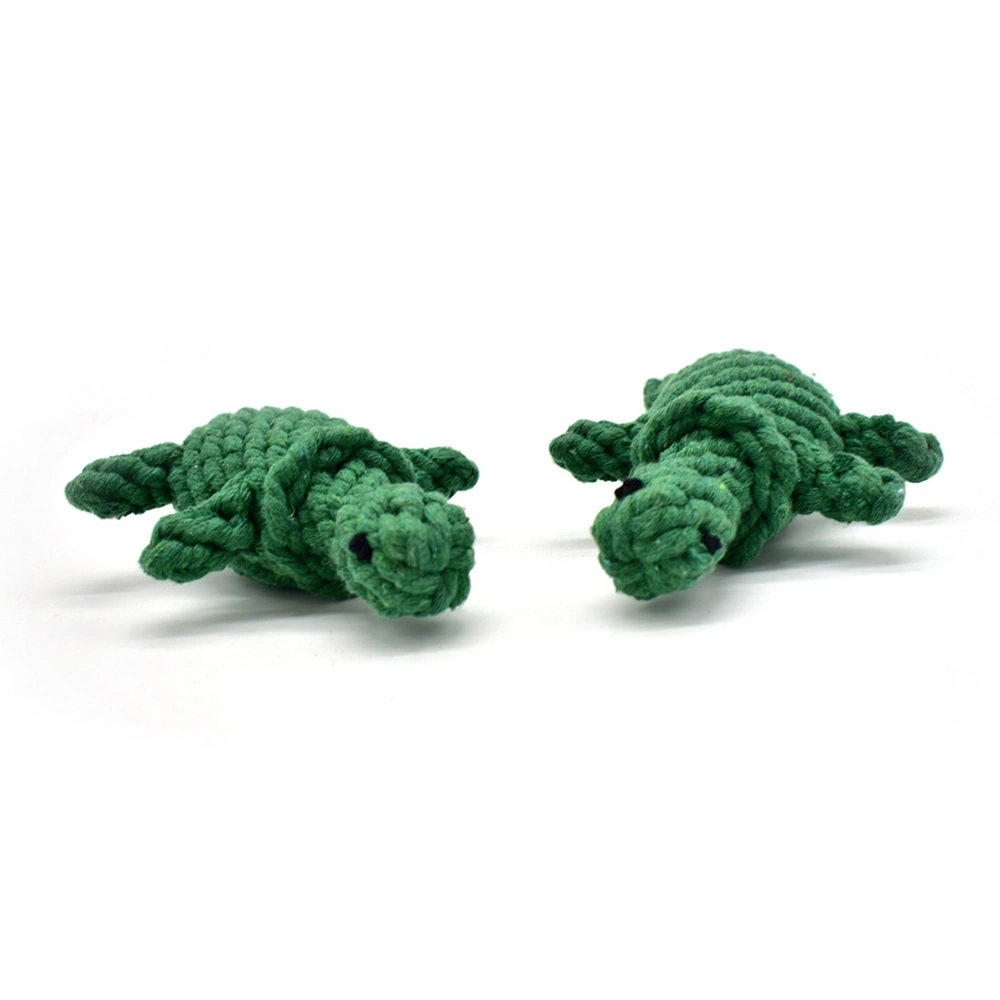 Molar Toy Dog Chewing Toys Thicken Cotton Rope Turtle Educational Cleaning Plaything for Home Pet Supplies (Green)