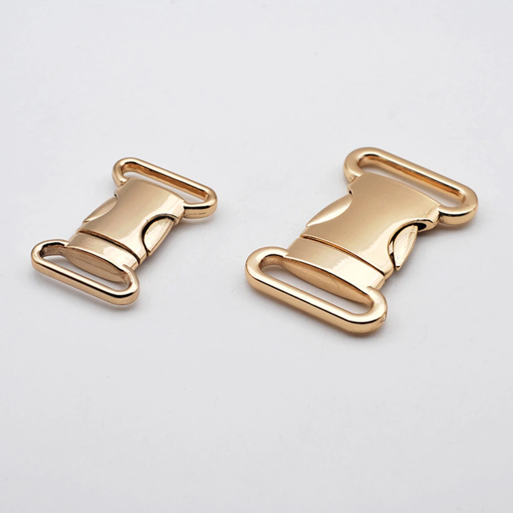 2pcs Durable Zinic Alloy Buckle Schoolbag Down Buckle Safety Buckles (Type A, Golden, Inner Diameter 20mm)