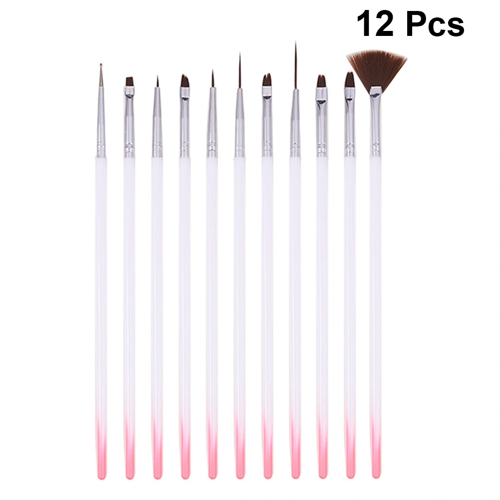 12pcs Stylish Nail Art Pens Line Drawing Pen Nail Painting Pen Manicure Tool Point Drill Pen for Women Girls