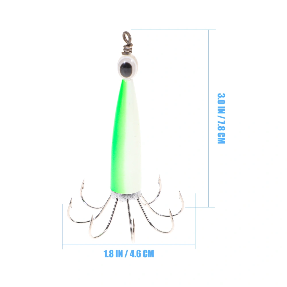 Professional Glowing in Dark Night Luminous Fishing Lures Baits Squid Hook