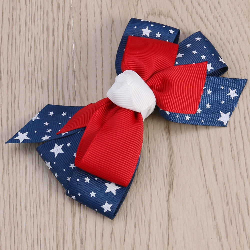 Patriotic Hair Clip Bowknot Hairclip Hairbow Clips Indenpendence Day Hair Accessory