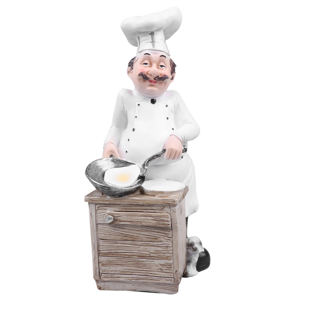 1pc Chef Model European Style Resin Mini Cook Statue Figurine Adornment for Restaurant (Cooking Chef)