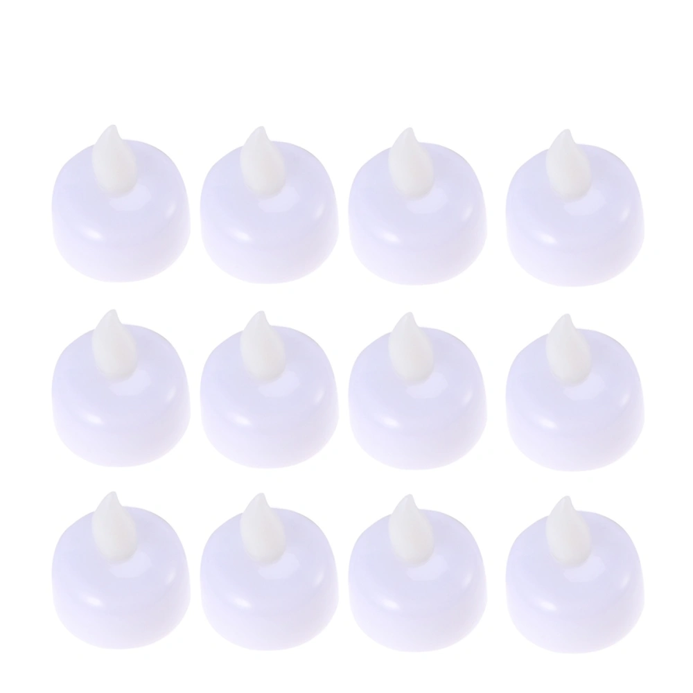 12pcs Water Sensor LED Flameless Floating Electronic Candle for Bath SPA Pray (Warm White)