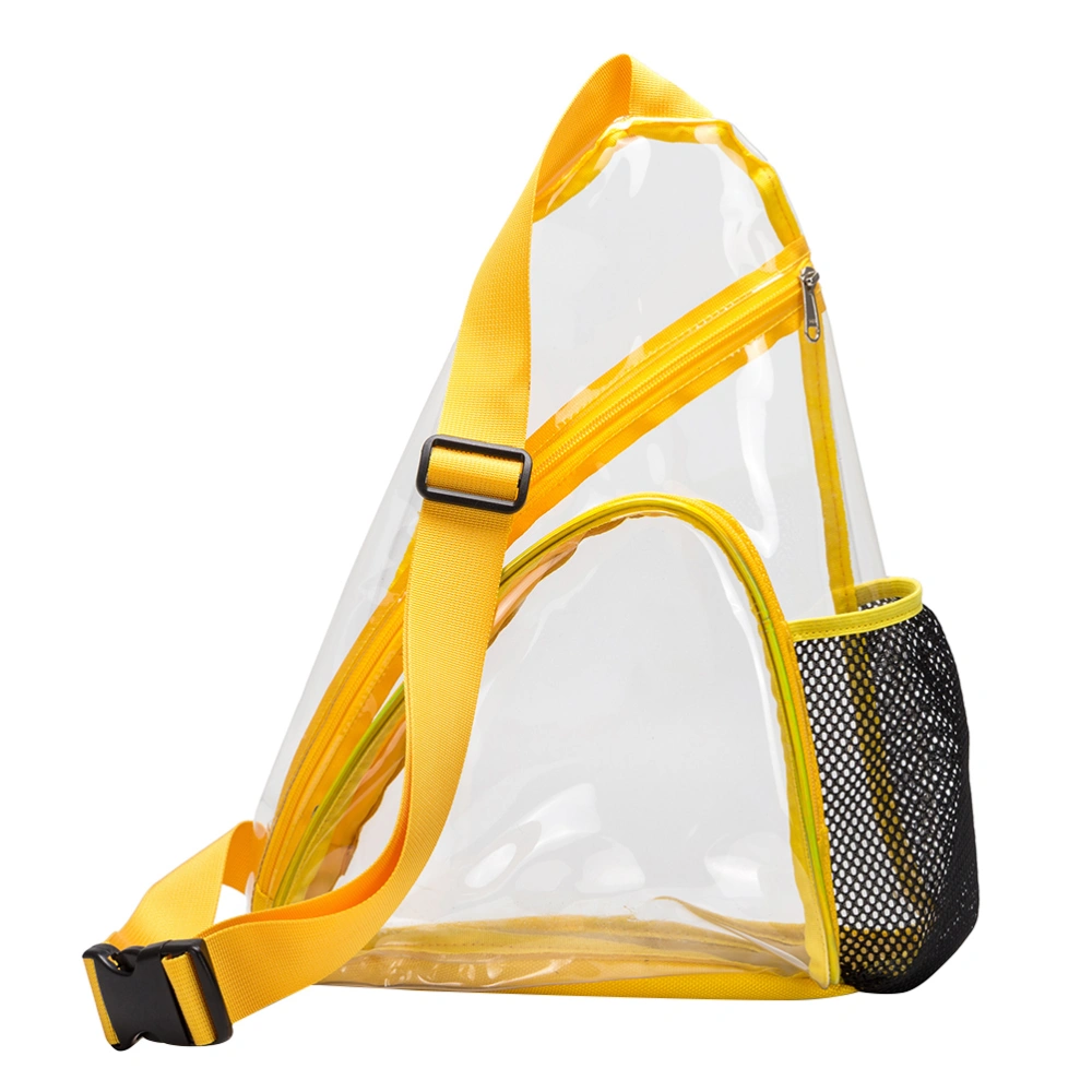 1pc PVC Transparent Chest Bag Multifunction Waterproof Clear Sling Bag for Lady Men (Yellow)