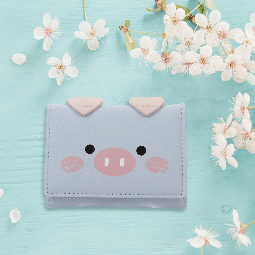 1Pc Women Cartoon Pig Three Folds Wallet Cards Cash Coins Holding Organizer