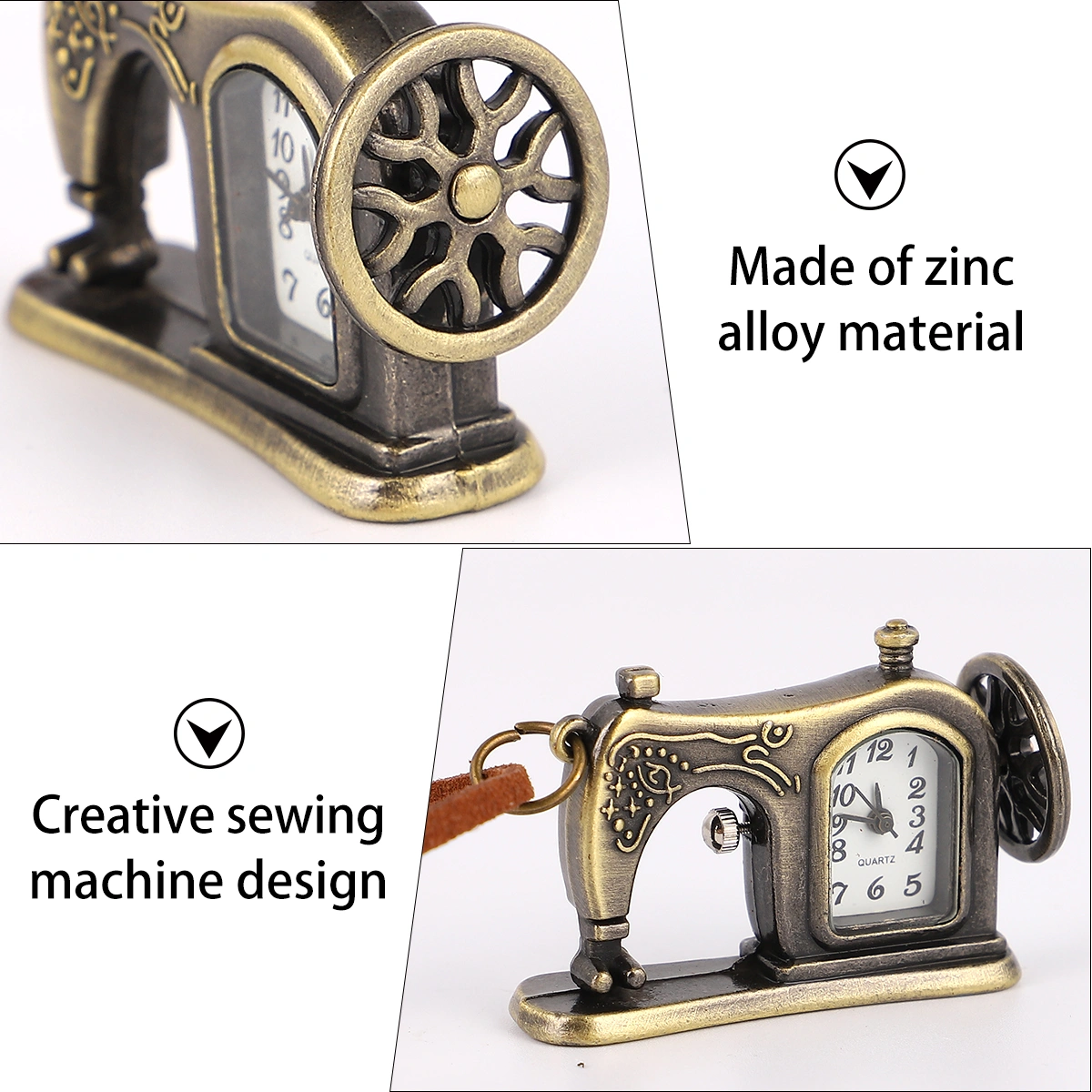 1PC Retro Pocket Watch Sewing Machinel Shape Watch Delicate  Pocket Watch