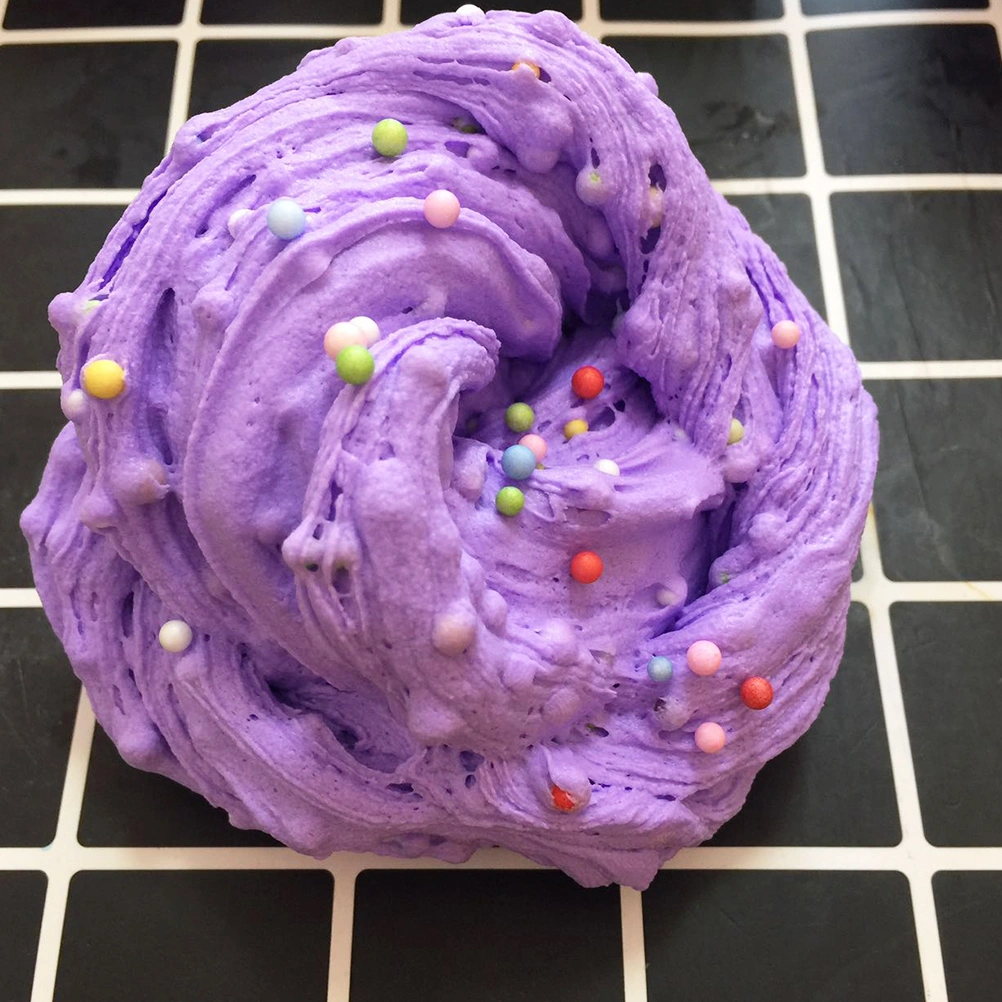 60ml Clay Toys Clay Toys Colorful Beads Snow Mud Fluffy Clay Scented Stress Relief Adult Kids Toys (Purple)