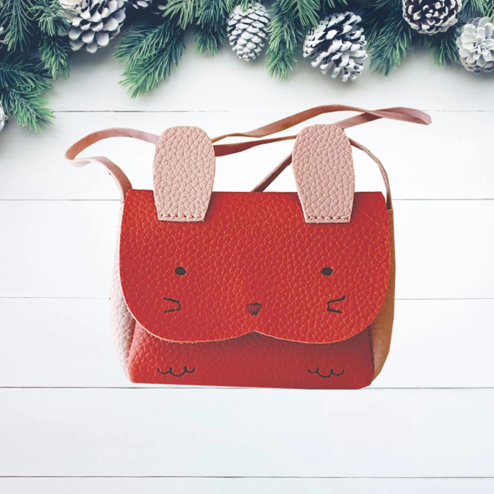 1pc Single Shoulder Crossbody Bag Cartoon Animals Change Purse Animals Design Coin Bag Stylish Creative Crossbody Bag for Kids Girls Use Red