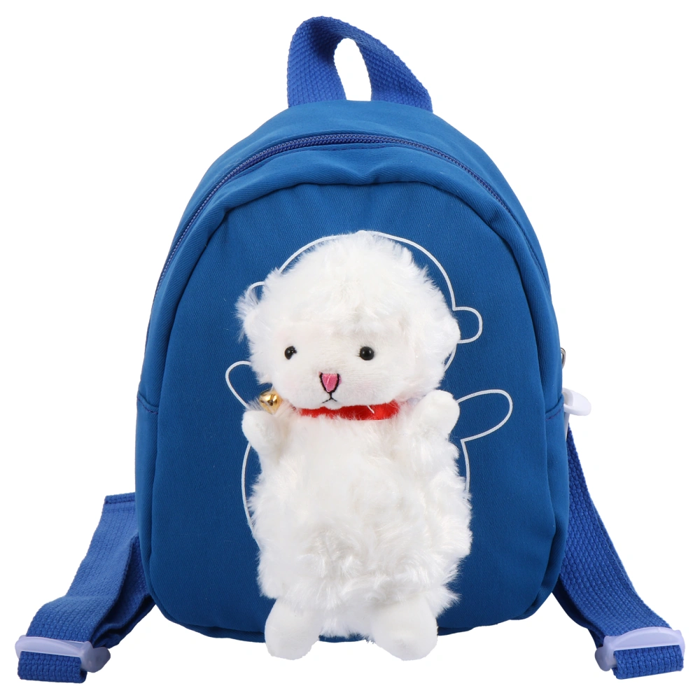 1 Pc Chic Adorable Lamb Camping Bag Cotton Cloth Leisure Backpack (Blue)