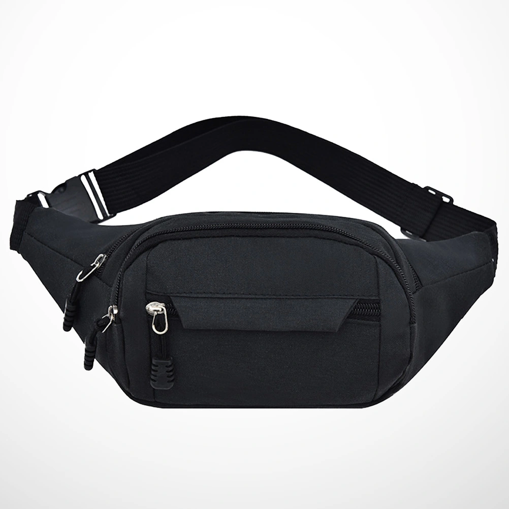 Waist Bag Durable Fashionable Oxford Cloth Travel Pocket Fanny Pack Running Belt for Outdoor Sports Men (Black)