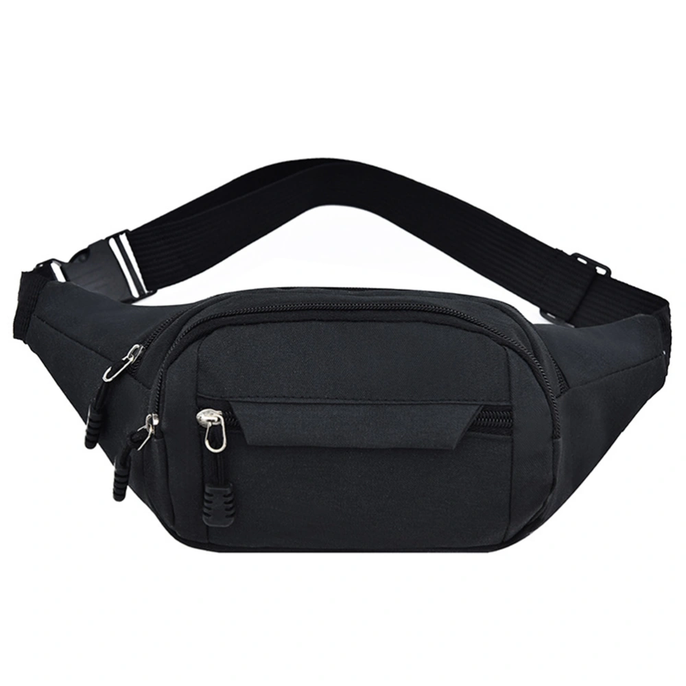 Waist Bag Durable Fashionable Oxford Cloth Travel Pocket Fanny Pack Running Belt for Outdoor Sports Men (Black)