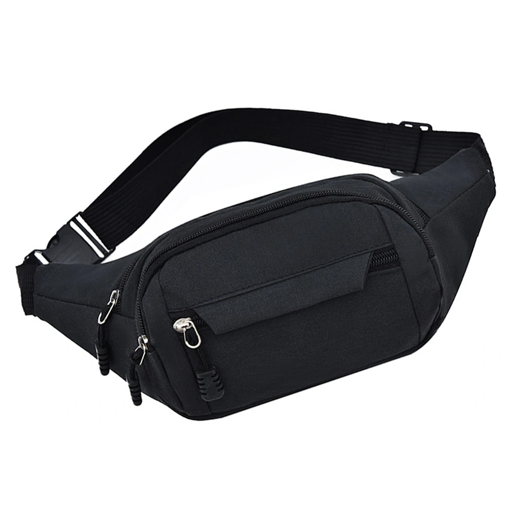 Waist Bag Durable Fashionable Oxford Cloth Travel Pocket Fanny Pack Running Belt for Outdoor Sports Men (Black)