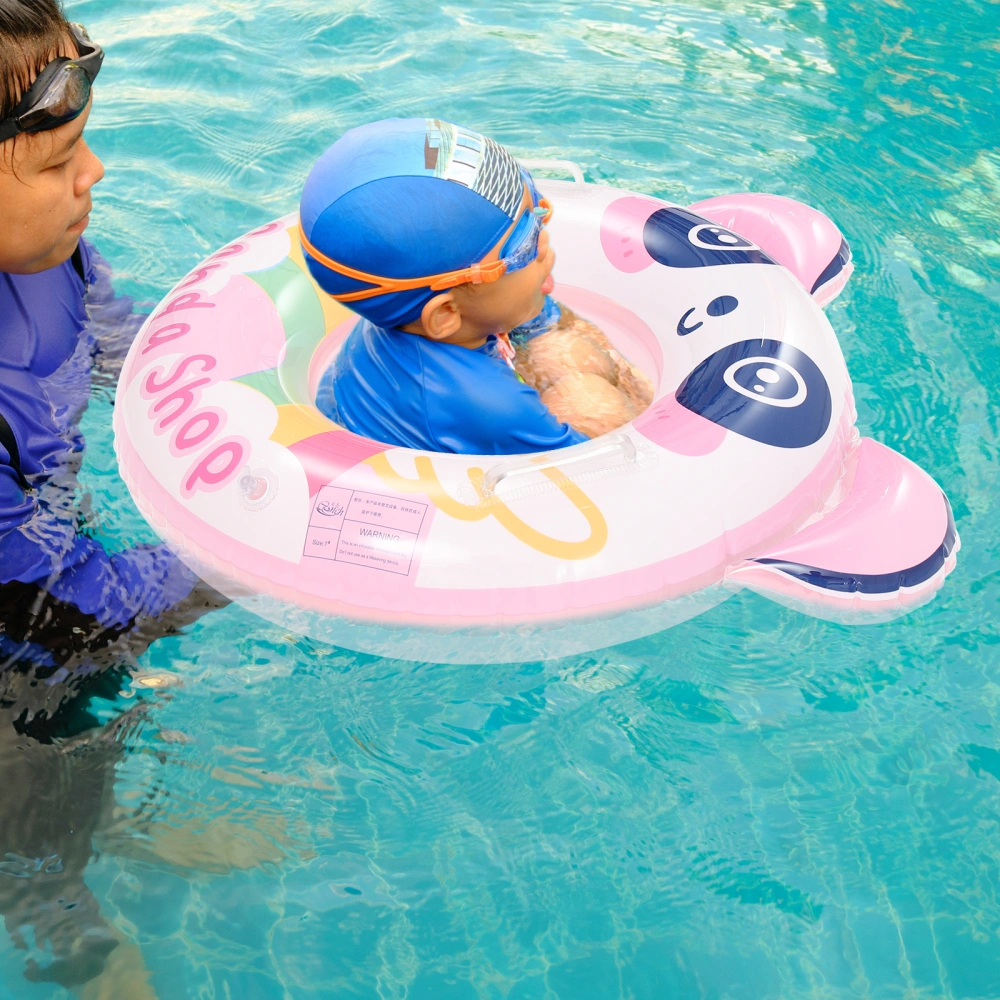 Kids Swimming Pool Floating Ring Cartoon Panda PVC Summer Float Ring with Handle