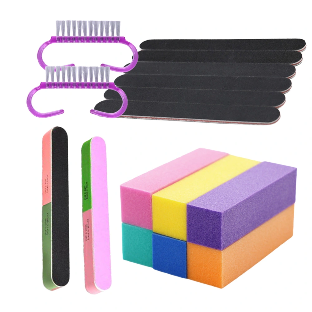 1 Set of Nail Files Durable Mini Nail Brush Polishing Buffers Sanding Nail File Manicure Tool