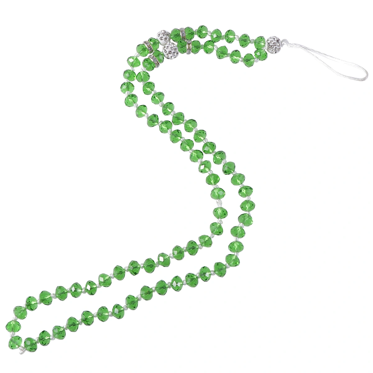 Anti-theft Crystal Chain Anti-lost Mobile Phone Strap Lanyard Phone Neck Hanging Rope Strap Keychain Cord (Grass Green)