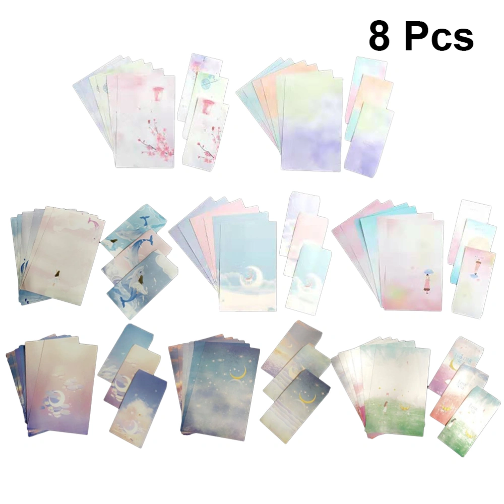 8 Sets Printing Envelope Letter Papers Beautiful Pattern Storage Envelopes for Scrapbooking Letter