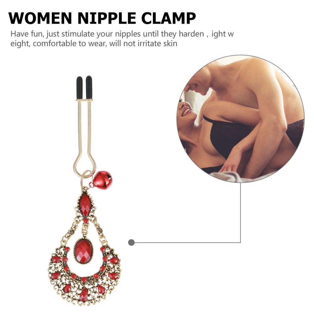 1 Pair Fashionable Gemstone Breasts Clamp Women Decorative Nipples Clips