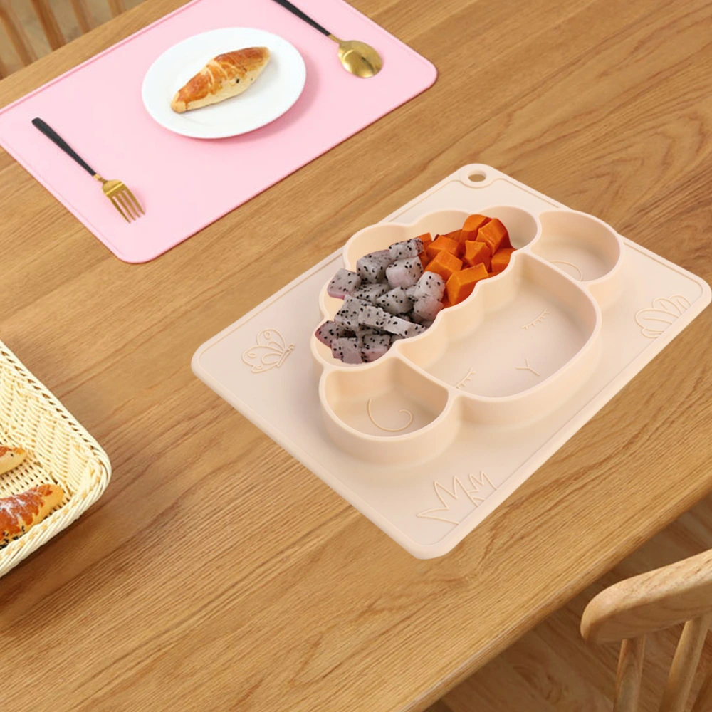 1 Pc Children Supplementary Food Plate Silicone Children's Bowl with Suction