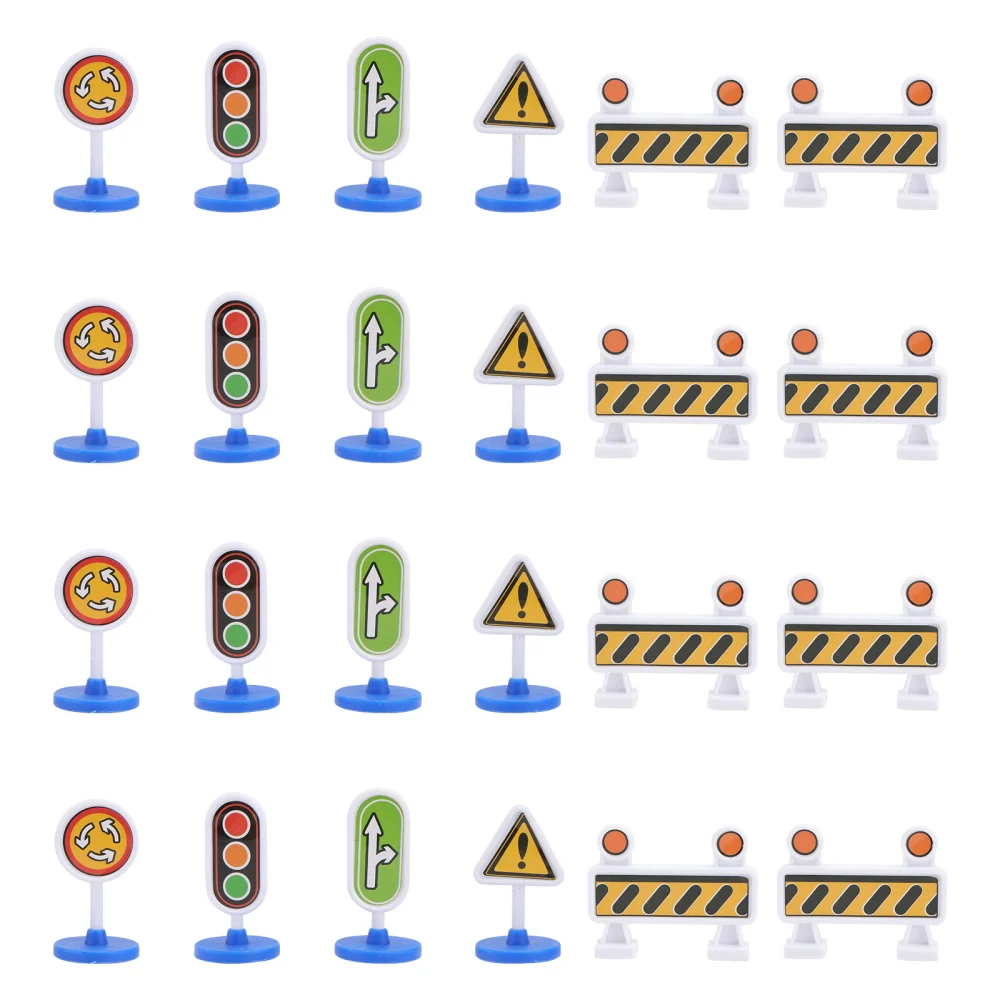 1 Set of 24PCS Funny Traffic Sign Toys Kids Model Traffic Road Sign Playthings