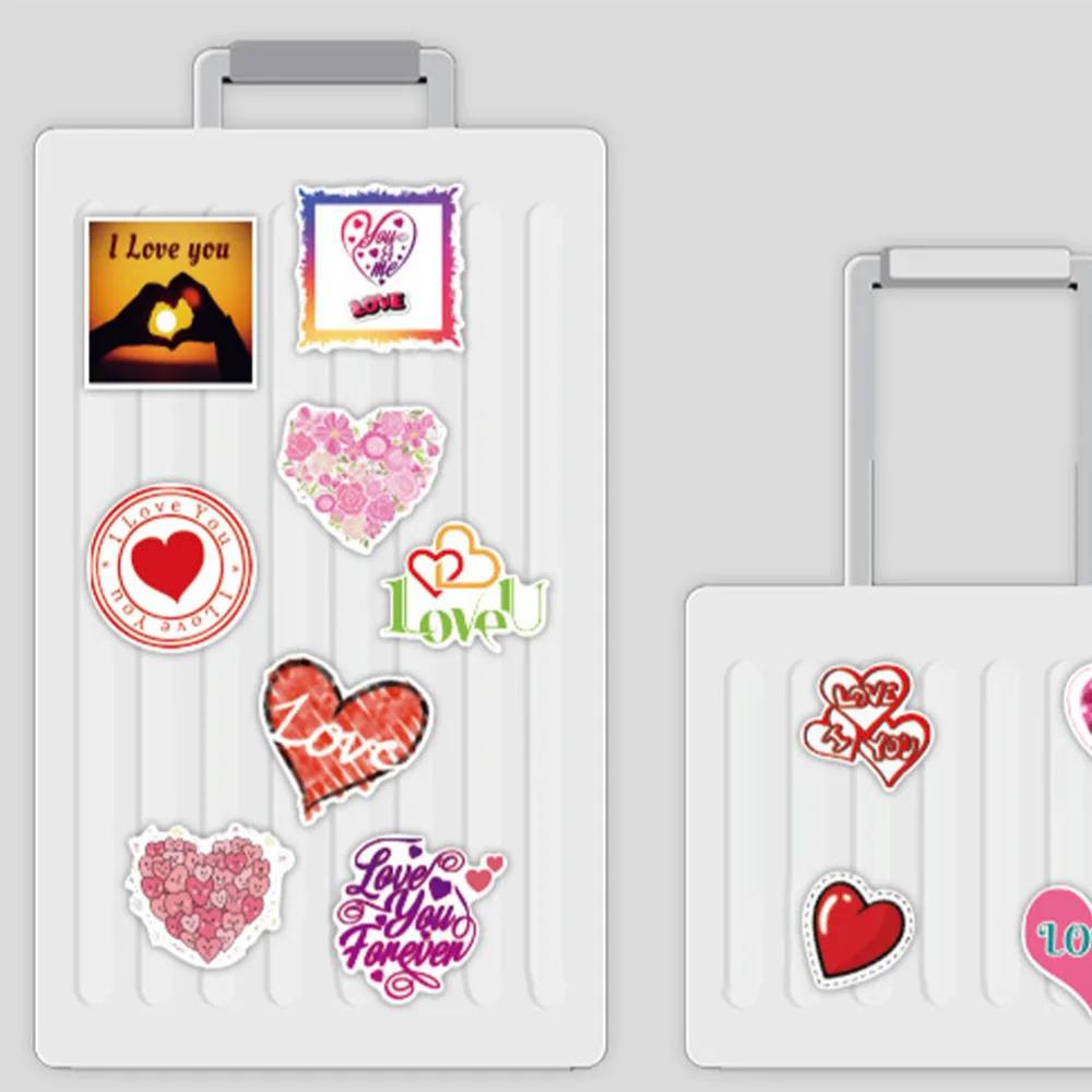 1 Set/50PCS Valentine's Day Stickers LOVE Loving Heart Graffiti Stickers Decor