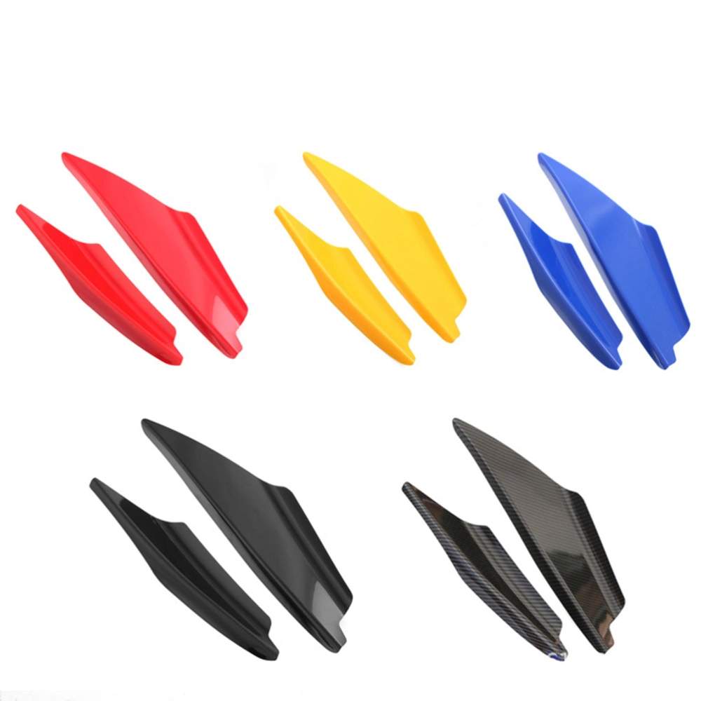 4Pc Universal Plastic Surface Car Bumper Front Lip Wrap Angle Spoiler Shovel (Black)