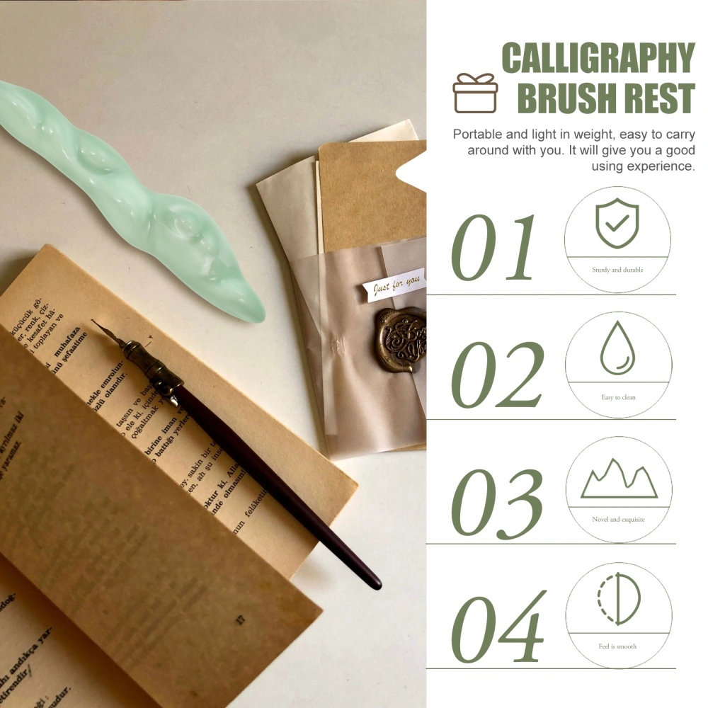 Calligraphy Brush Rest Ceramic Brush Holder Paint Brush Rack Mountain Shaped Brush Stand