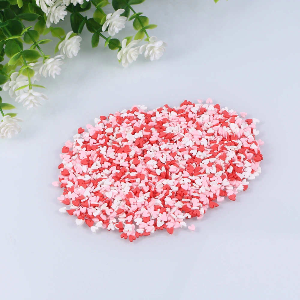 100g/Pack Mini Candy-colored Clay Heart Shape Sprinkles Polymer Clay Charms Filler Pieces for DIY Phone Case Decor Arts Crafts (Mixed Color)