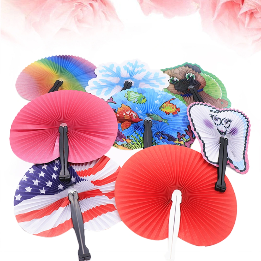 20PCS Folding Fans Mini Portable Small Fans for Student Gift Summer Hot Child Hand Fans Random Style