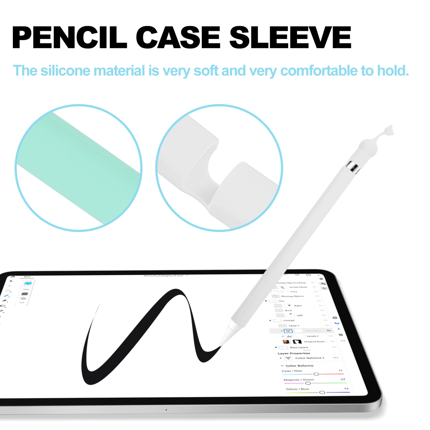 2pcs Pencil Covers Cartoon Pencil Protectors Compatible for Apple Pencil 1