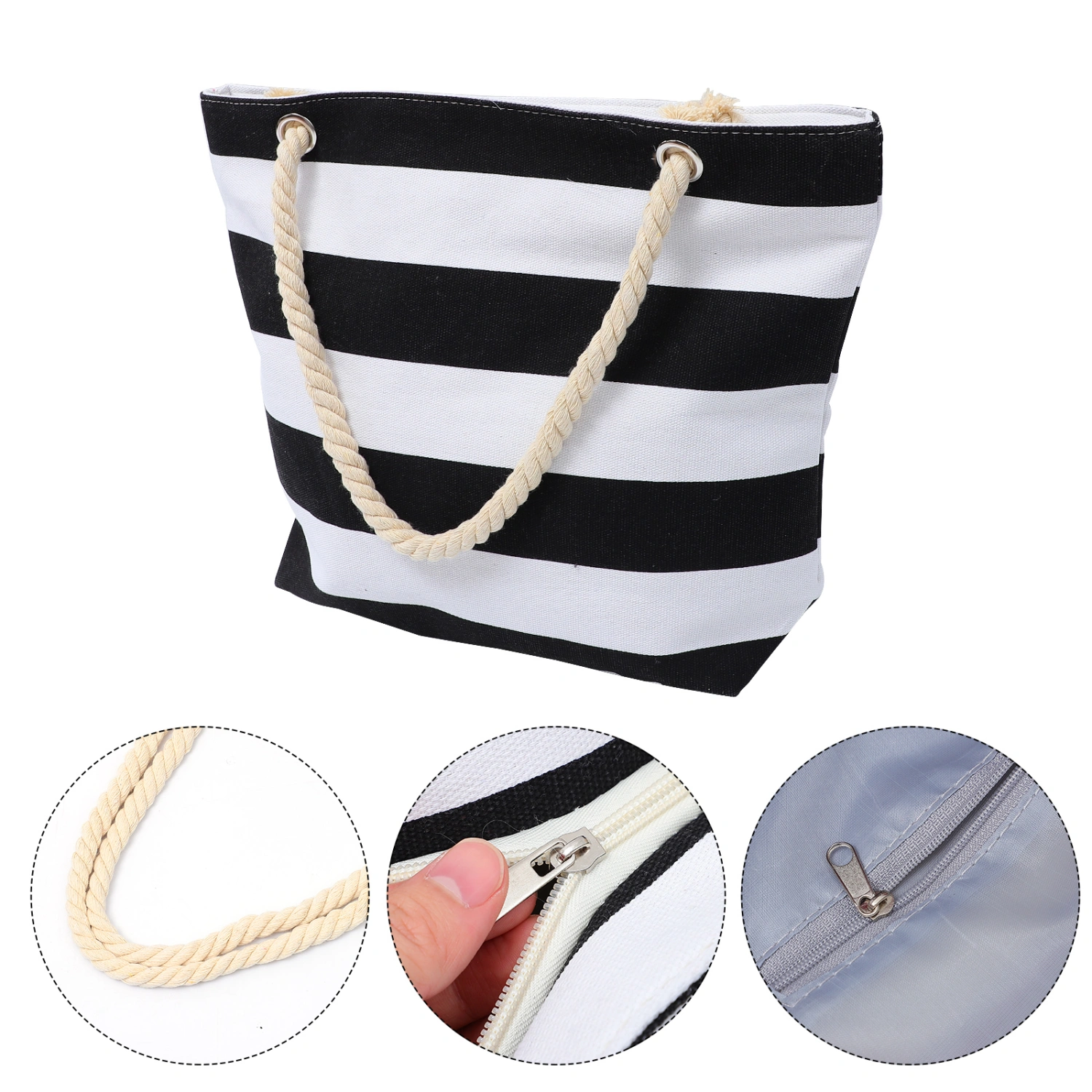 1pc Hemp Rope Storage Pouch Large Capacity Bag Shopping Pouch Fashion Bag