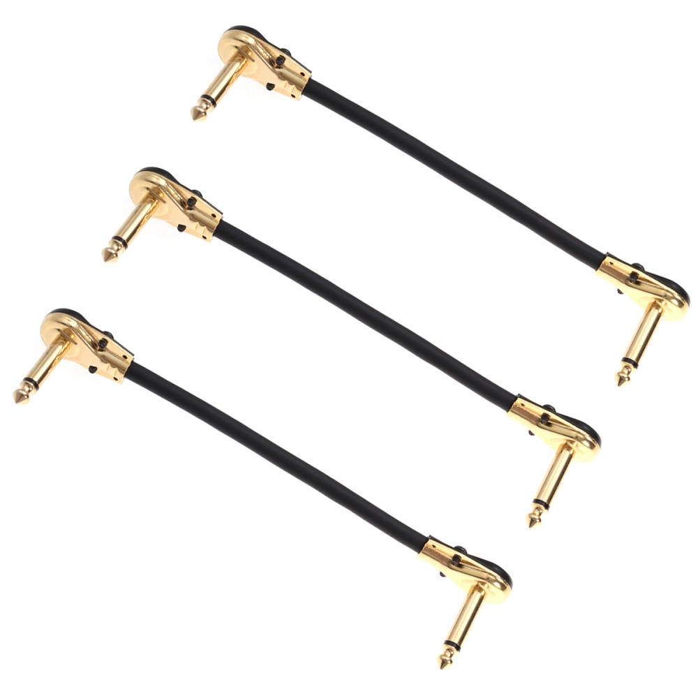 3PCS Right to Right Instrument Cables Guitar Patch Cables for Bass Keyboard Effect Pedals - Gold-plated Head (15CM)