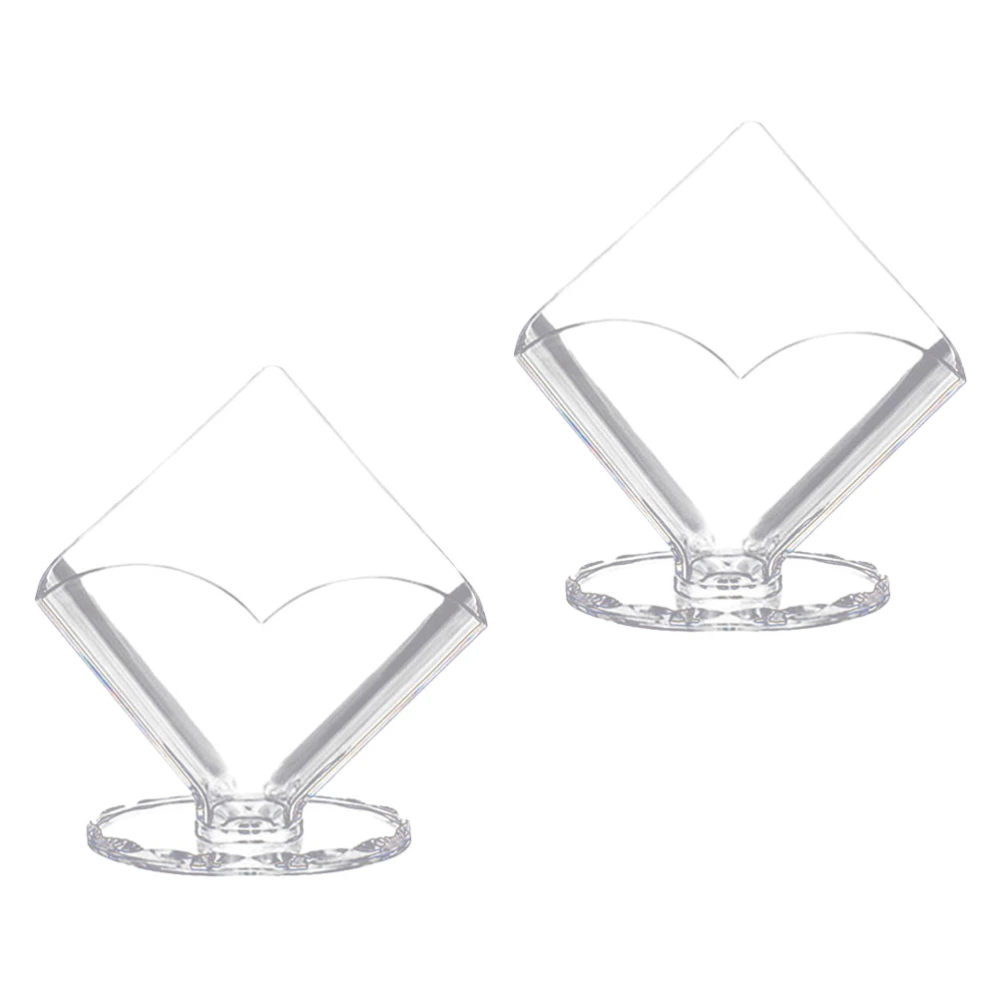 2pcs Acrylic Tissue Storage Rack Decorative Serviette Holder Desktop Clear Napkin Stand (Small)