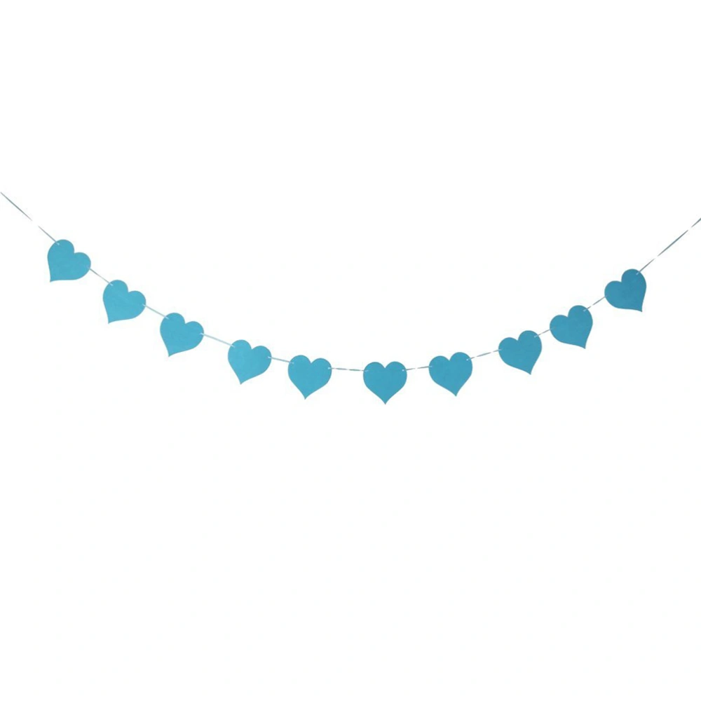 Felt Heart Bunting Banner Wedding Party Home Decoration 110 inch (Blue)