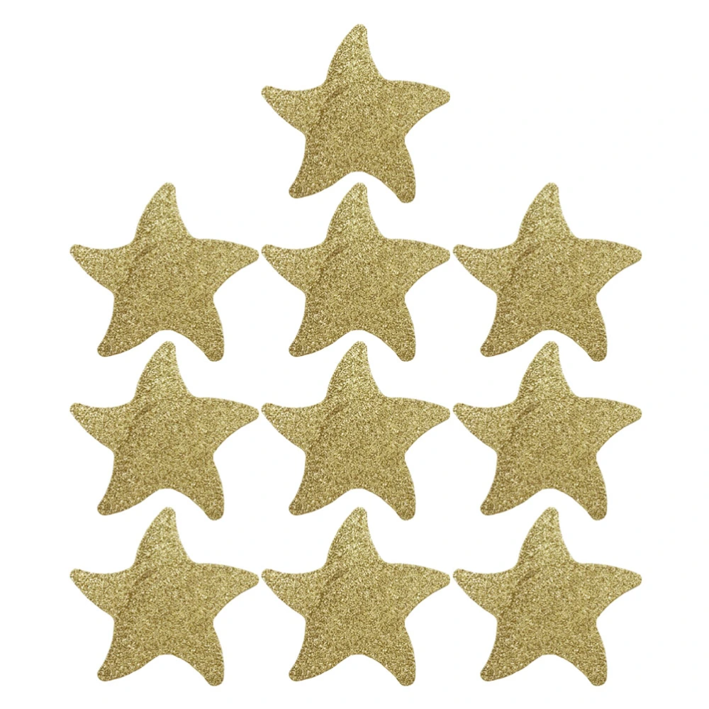 10 Pairs Star Shaped Women Sexy Pastes Breathable Covers Adhesive Breast Pastes Disposable Boob Stickers Breast Covers (Golden)