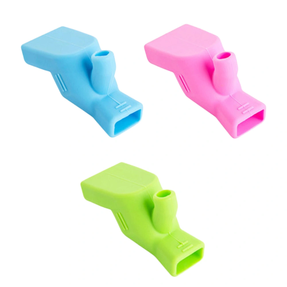 3pcs Silicone Faucet Extender General Sink Hand-washing Extender for Kids Toddler Children (Green Blue Pink)