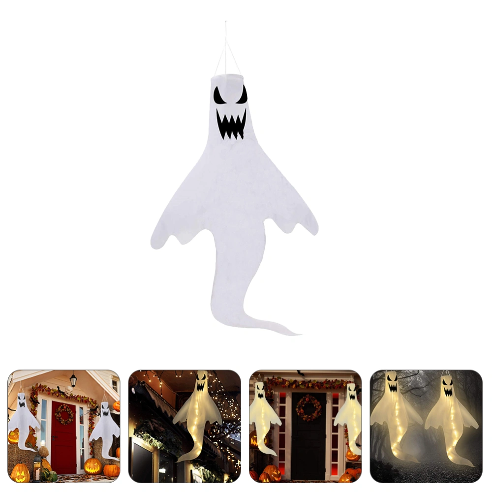 Halloween Windsock with Light Outdoor Ghost Light Pendant Halloween Ornament