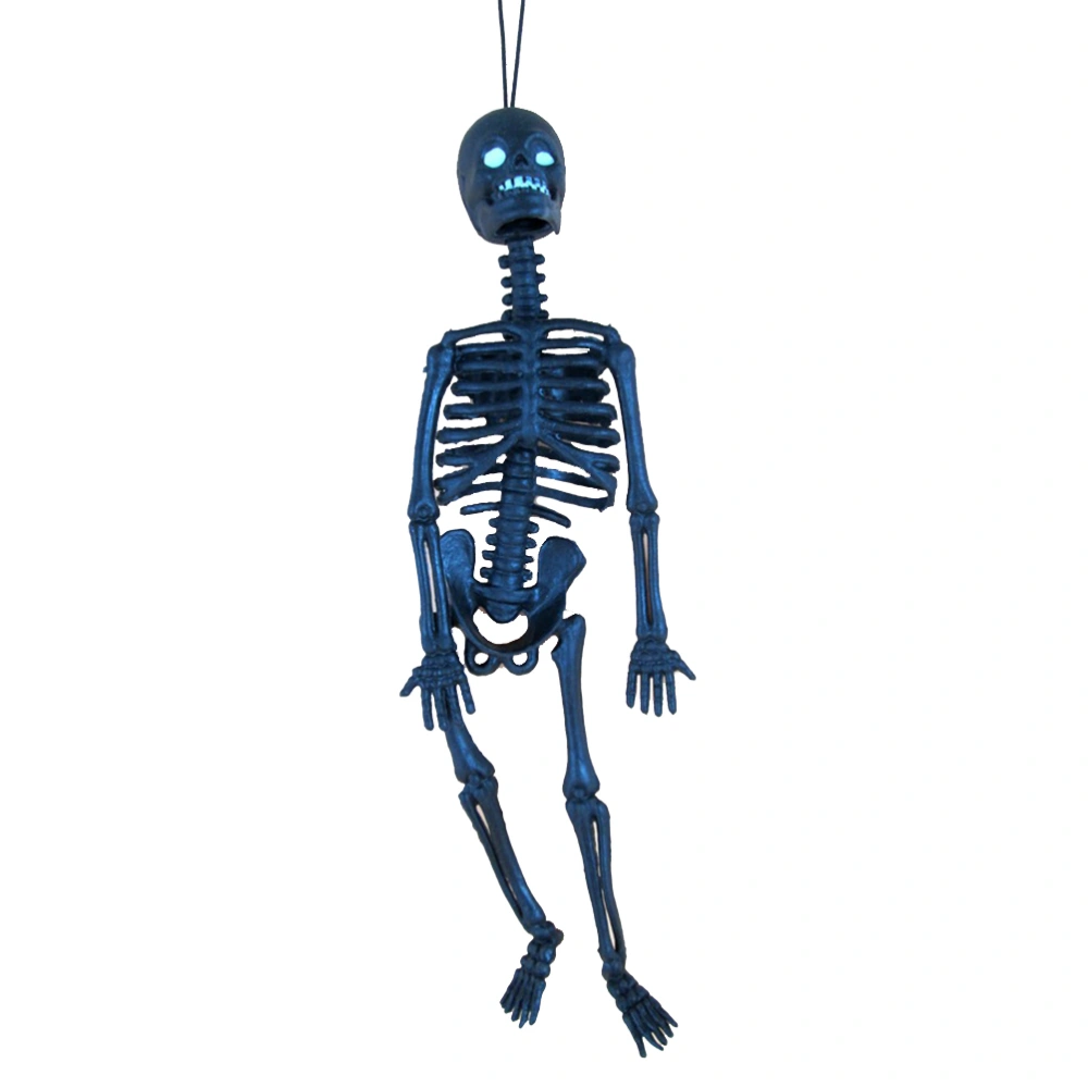 Hanging Human Skeleton Scary Hanging Skull for Holiday Party Decro Props (Black)