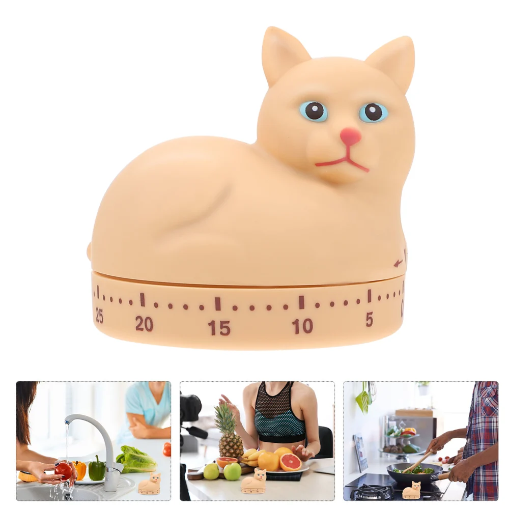 1Pc Kitchen Mechanical Timer Cartoon Cat Shape Timer Kitchen Baking Timer