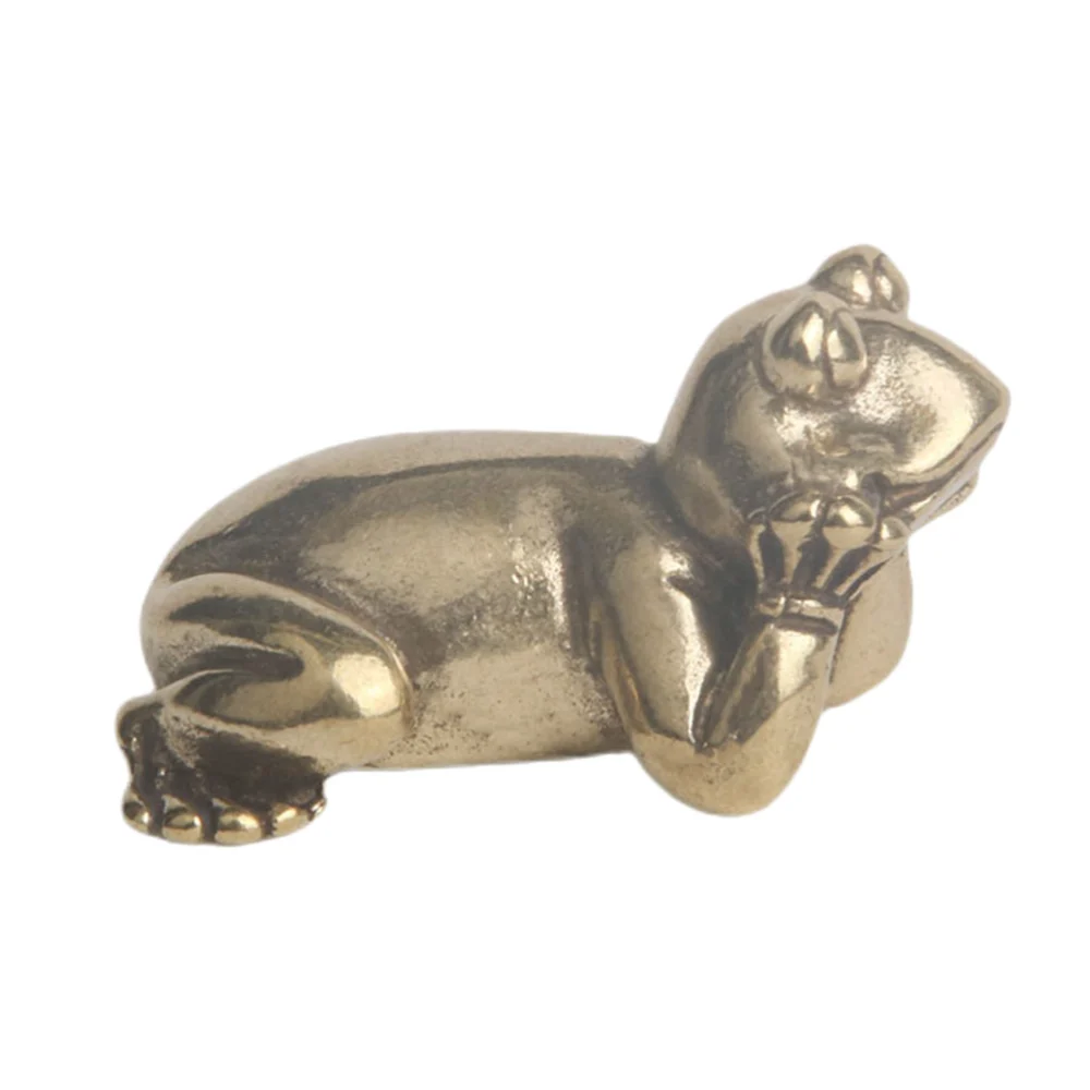 Frog-shape Tea Pet Brass Adornment Brass Tea Pet Decor Brass Paperweight for Decor