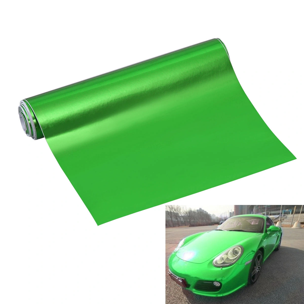 6 x 60 Inch Car Satin Matte Plating Vinyl Film Wrap Sticker Sheet Air Release Adhesive (Green)