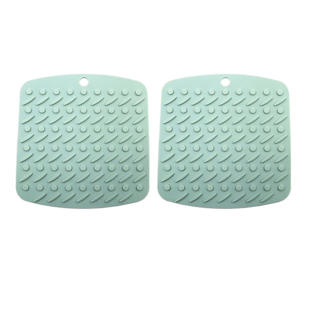 Multifunctional Silicone Insulation Pad Heat Insulation Pad Non-Slip Placemat Kitchen Table Cup Mat Pot Tray (Light Green)