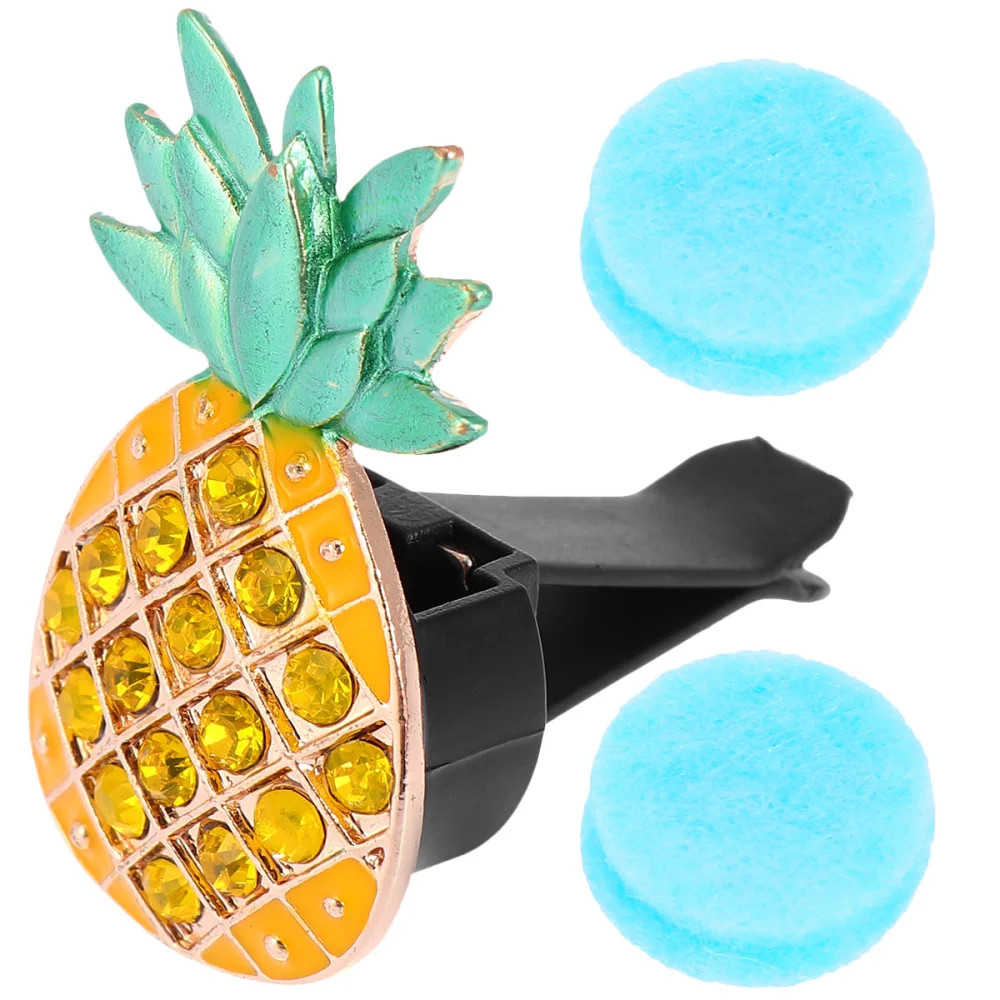 Rhinestone Car Vent Perfume Clip Pineapple Shape Aromatherapy Diffuser Sparkling Car Adornment