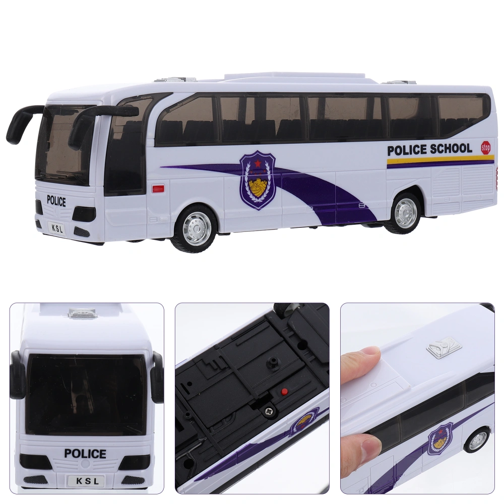 Inertia Bus Toy Baby Educational Playing Toy School Bus Model Toy (White)