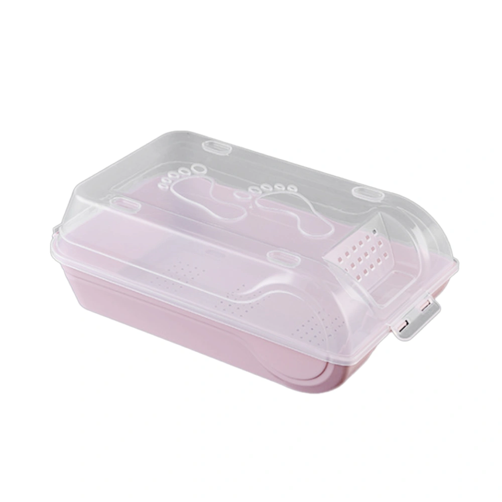 1pc Anti-dust Box Thicken Large Transparent Shoe Box for Men and Women Shoes Plastic Storage Box(Nordic Pink)