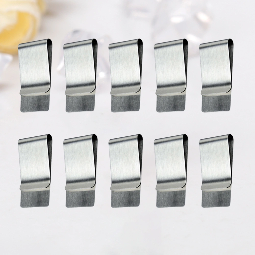 10 Pcs Stainless Steel Money Wallet Clips Money Folder Vertical Cash Paper Holder Slim Wallet Credit Business Holder for Bank Home Office (Silver)